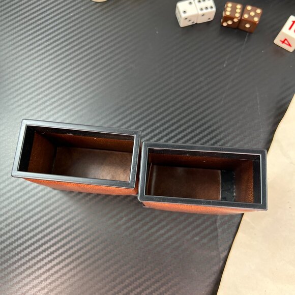 Vintage 70’s Backgammon Set Brown & White Playing Pieces Dice & Rules Sheet Cups - Picture 8 of 9